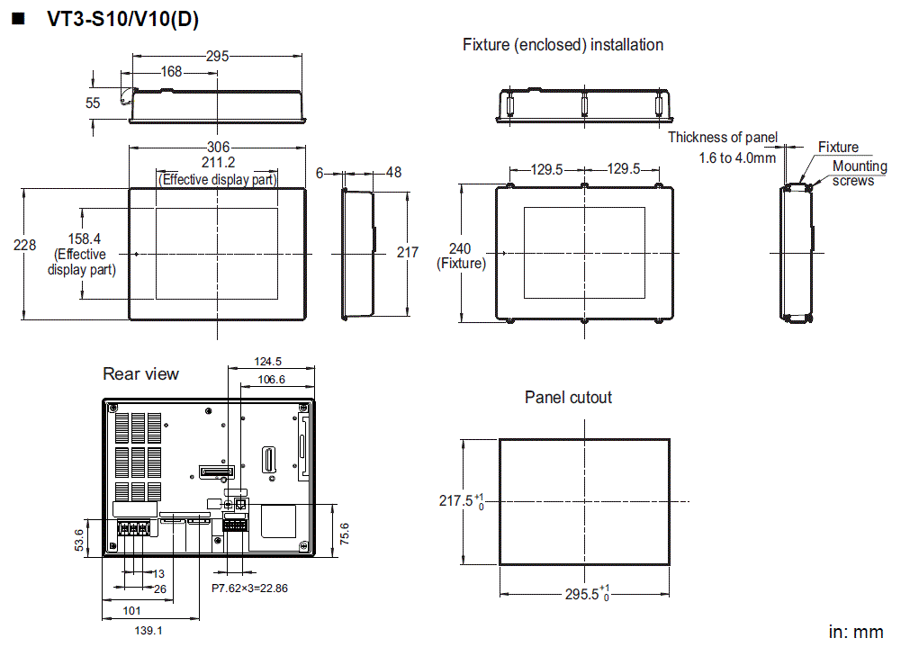 VT3-S10/V10(D) Dimension