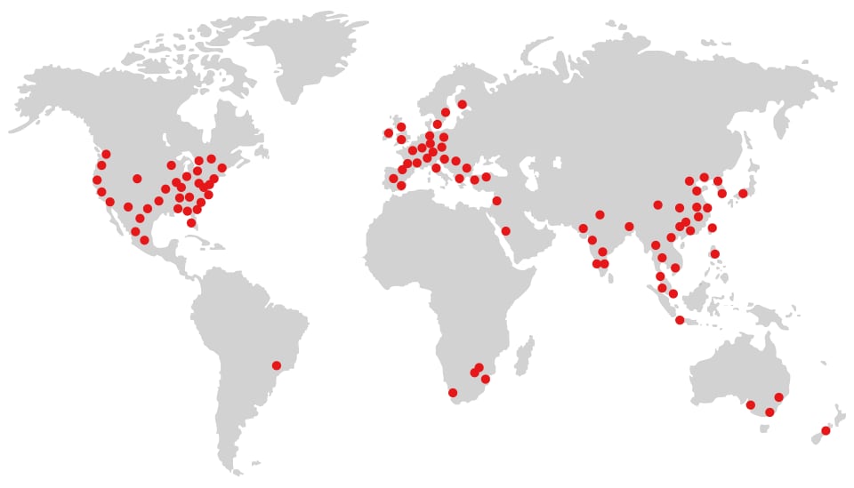 JARINGAN GLOBAL KEYENCE: 240 kantor di 46 negara